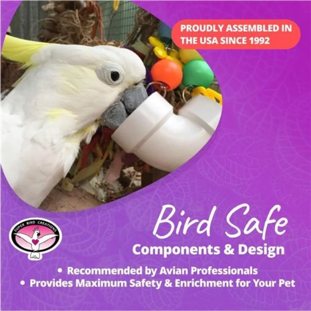 PVC Forager Bird Toy, Medium/Large Bird Size, 3” x 5” x 8”